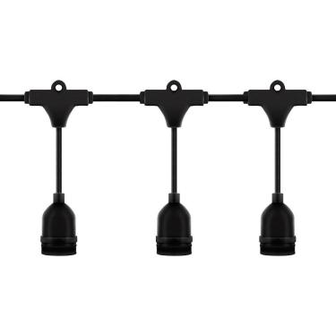 Imagem de Cabo Porta-lâmpadas Hang Stella Para 8 Lâmpadas E27 5,5 Metros Bivolt - Preto