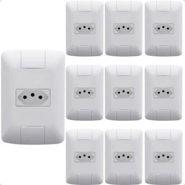 Imagem de Tomada Simples 10A Com Espelho Branco 10 Unidades Tramontina