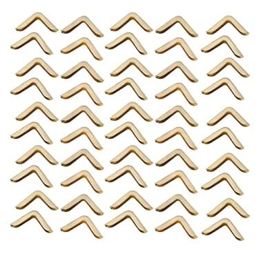 Imagem de 50pcs Vintage Iron Book Protetores de Canto, Fáceis de Instalar, Decoração Bronze Leve e Antiga para Notebooks, álbuns, Scrapbooking Com Câmera (C103 Cor de latão)
