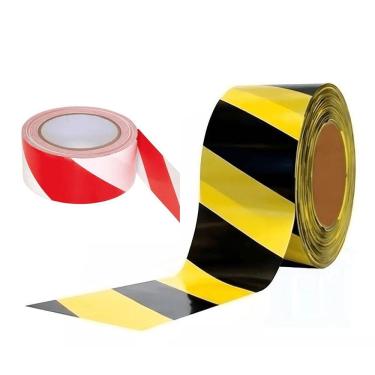 Imagem de Fita Zebrada Amarela E Preta 0,50Mm X 100 Metros Isolamento