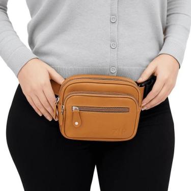 Imagem de Pochete Feminina Belt Bag em Couro Zup - Zup Bags, Caramelo