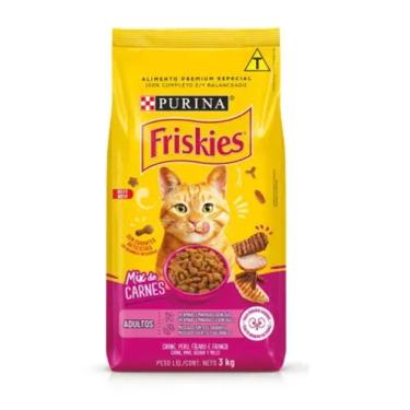 Imagem de Ração para Gatos Friskies Adulto Sabor Mix de Carnes com 3kg
