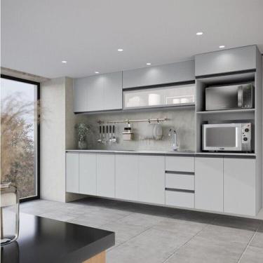 Imagem de Cozinha Modulada 8 Peças 4 Aéreos 3 Balcões 1 Torre Quente Nara CabeCa