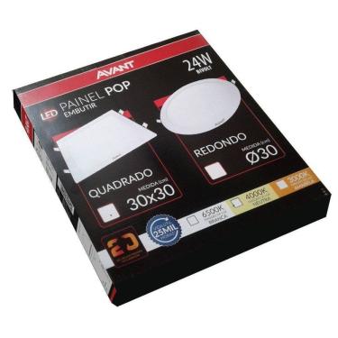 Imagem de Plafon Led Quadrado 24w Painel Embutir Slim  Avant 6500k