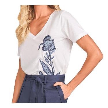 Imagem de Blusa Feminina Lado Avesso MC Branca Off - L126569-Feminino