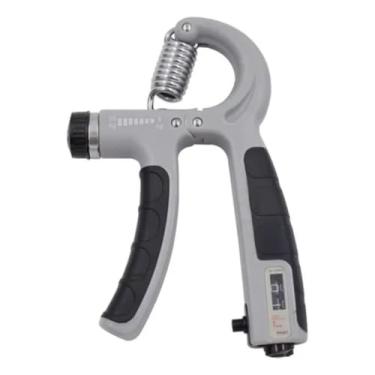 Imagem de Hand Grip Ajustável com Contador Automático, Exercitador de Mão e Antebraço 5–60kg para Treino de Força e Fitness (Cinza e Preto)