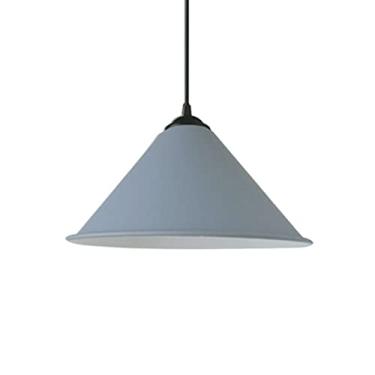 Imagem de CHENKUI Luminária pendente de montagem semi embutida abajur cone de metal cor macaron lustre industrial criativo moderno luz de teto interior base E27/E26, para sala de jantar quarto