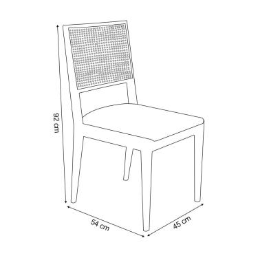 Imagem de Conjunto com 4 Cadeiras de Jantar Suellen em Madeira e Mdf Cerejeira Linho Cinza Prata