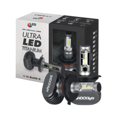 Imagem de Par de Lâmpadas Ultraled Titanium H4 6000K 12V 50W 5000LM Shocklight -