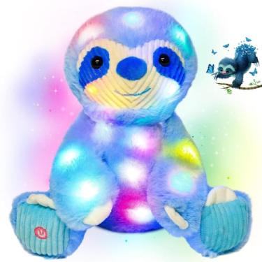 Imagem de Bicho de pelúcia Cuteoy Light-up Plush Blue Sloth LED 27 cm