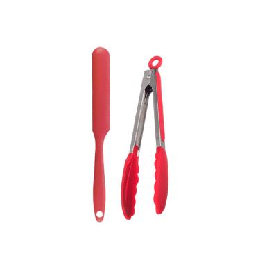 Imagem de Espatula Confeiteiro Pegador de Salada Silicone Vermelho
