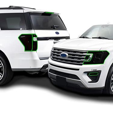 Imagem de BOGAR TECH DESIGNS Kit de matiz lateral refletor de farol completo para Ford Expedition (MAX) 2018-2021, fumê escuro