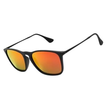 Imagem de Óculos de Sol Quadrado Premium Clássico Vintage Retrô Oldstyle UV400 Masculino Feminino Unisex - Modelo Madrid - Cacife Brand (Vermelho Espelhado)