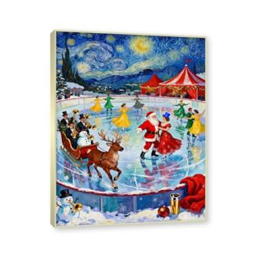 Imagem de Moldura de champanhe. Pôster de Natal de casa de fazenda, impressão de férias de núcleo de inverno, decoração de parede de Natal vintage para decoração de galeria de quarto de casa de fazenda A56. 70