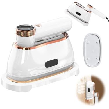 Imagem de Vaporizador Portátil 2em1 para Roupas & Ferro,1200W,5 Modos,180ml,Painel Cerâmico Esmaltado Pendurado Prensa a Quente com Alça Rotativa de 180°, para Lã, Seda, Algodão, Linho & Fibras Sintéticas