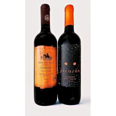 Imagem de 2 Vinhos Tintos Chilenos Carmenere 750ml - Sierra Batuco e Picarón