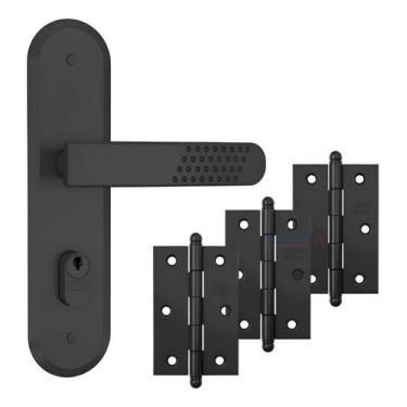 Imagem de Fechadura Porta Interna Ext 1801/21 Preto 3 Dobradiças - Stam