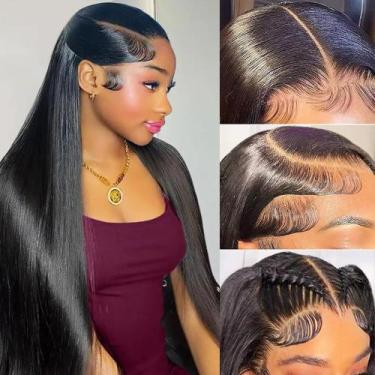 Imagem de Perucas Karlami Straight Lace Front 13x6 20" HD 150% de densidade