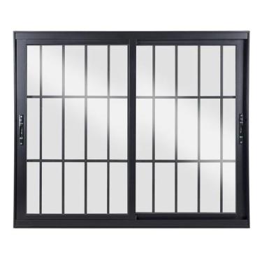 Imagem de Janela de Alumínio de Correr 120x150x10cm 2 Folhas Móveis Vidro Liso T