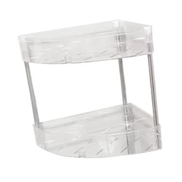 Imagem de Baoblaze Organizador de balcão de banheiro, bandeja para penteadeira, prateleira para temperos e cuidados com a pele, 2 camadas, caneca, copo, suporte para