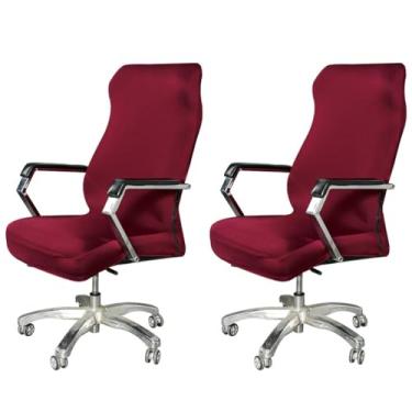 Imagem de Lzyjckh Capa para cadeira de escritório e computador, Capas para poltrona elástica e lavável com ajuste universal, Capa removível para cadeiras Boss com zíper,Red 2 pack,L