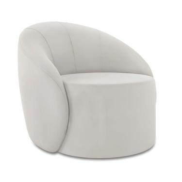 Imagem de Poltrona Decorativa Orgânica Giratória Lua Veludo Cinza D03 - D'rossi