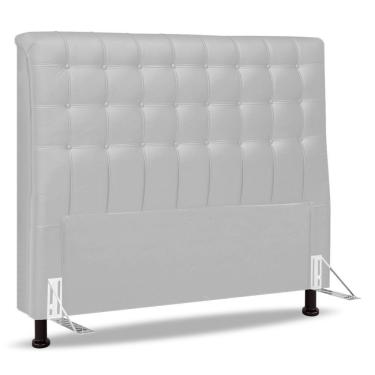 Imagem de Cabeceira Cama Box Casal King Size Ciara 195cm Botonê Com Frame Sintético Branco - Abmaza