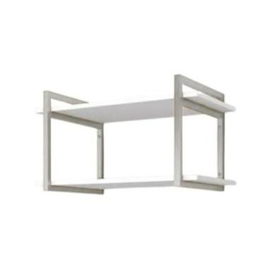 Imagem de Estante Suspensa, Prateleira Nicho Estilo Industrial, para Estante, Banheiro, cozinha, Despensa, sala, ferro madeira(Branco/Branco)