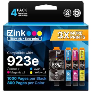 Imagem de E-Z Ink Cartuchos de tinta de substituição 923XL 923e 923 para hp 923xl Pacote combo de cartuchos de tinta para impressoras hp officejet pro 8130e 8125e 8135e 8138e 8139e 8122e (pacote com 4 unidades