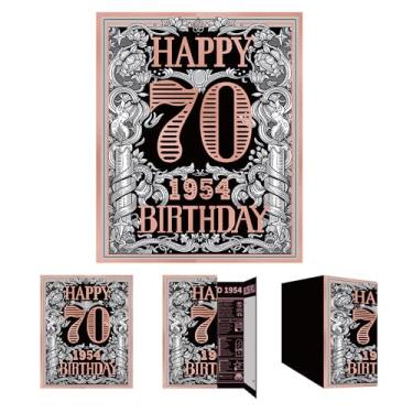 Imagem de Gcardist Cartão comemorativo de aniversário de 70 anos 2024, cartão de presente de aniversário de 70 anos para mulher, mãe, esposa, tia, memória de volta em 1954 (envelope)