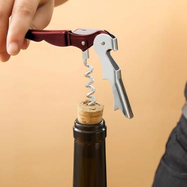 Imagem de Saca-rolhas profissional cor vinho tinto, abridor de garrafas de vinho tinto para restaurantes, bares e casas