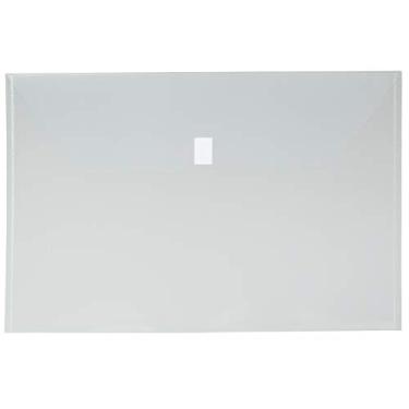 Imagem de JAM Paper® Envelope de arquivo de plástico com fecho de gancho e laço - livreto jumbo (30,5 x 45,7 cm) - transparente - 12 envelopes por pacote