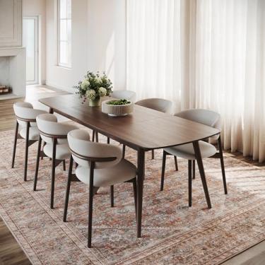 Imagem de Nuloom Sivanya Floral & Paisley 2,5 m x 25,4 m, lavável à máquina, tapete para sala de estar, quarto, sala de jantar, ferrugem