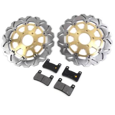 Imagem de Discos e pastilhas de freio dianteiro Arashi para Suzuki GSXR 600 750 2004-2005, GSXR 1000 2004, acessórios de substituição de motocicleta dourado