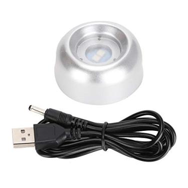 Imagem de Base de luz LED Silver Elf Lâmpada colorida Suporte luminoso Suporte de exibição de bola de cristal Pequeno portátil USB alimentado por bateria para bolas de cristal Expositor de