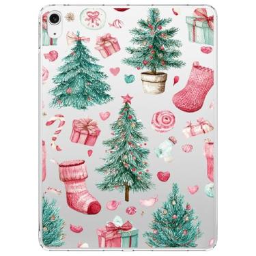 Imagem de VibrantFruitique Capa para iPad Air de 13 polegadas (M3) 2025/ (M2) 2024, capa transparente rosa de Natal, fina, leve, antiarranhões, macia, amortecedora, de acrílico, capa traseira de acrílico rígido