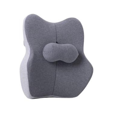 Imagem de harayaa Almofada de apoio lombar Almofada de apoio para as costas para cadeira Almofada de assento macia e ergonômica prática para sofá de escritório sentado, Cinza