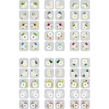 Imagem de Adesivos 3d para Unha 240 Película Floral Branca Nail Art - Paty Beaut