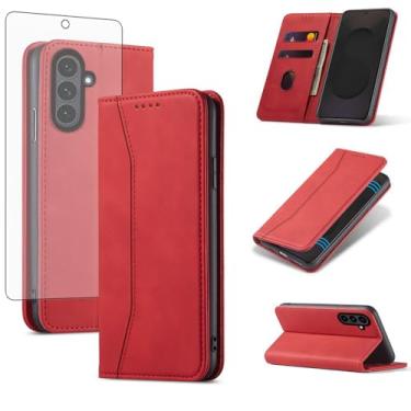 Imagem de Asuwish Capa carteira flip para celular Samsung Galaxy S25 FE 5G com protetor de tela de vidro temperado fecho magnético capa fólio suporte para cartão de crédito suporte celular S 25 EF S25FE 25S