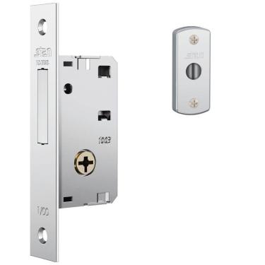 Imagem de Fechadura Auxiliar 1003 Com Espelho De Inox Polido - 80071 - Stam Fechadura 1003 Esp. De Inox Polido - 80071 - Stam