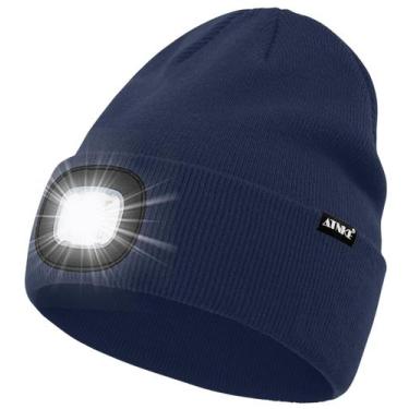 Imagem de Gorro iluminado por LED ATNKE USB recarregável 4 LED