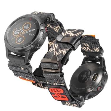 Imagem de DAVILANE Pulseira tática de nylon de 22 mm para Garmin, adesivos militares intercambiáveis e gancho G para série Fenix/Epix/MARQ/Instinct (47 mm)