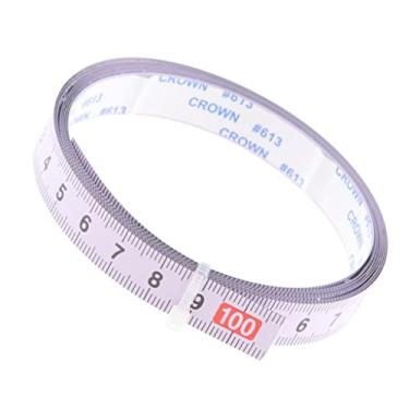 Imagem de barenx Serra de esquadria de mesa resistente e cortável, fita autoadesiva, régua de aço métrico, ferramentas para carpintaria - Médio (1M-0-1M)