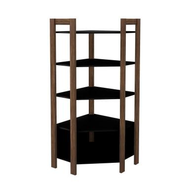 Imagem de Estante De Canto Closet Multiuso 5 Prateleiras Az1020 Nogal-preto - Tecno Mobili