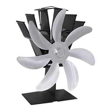 Imagem de Ioensy Ventilador de Lareira de 7 Lâminas, Fogão a Lenha, Lenha, Ventilador de Circulação de Calor, Prata, Tamanho real