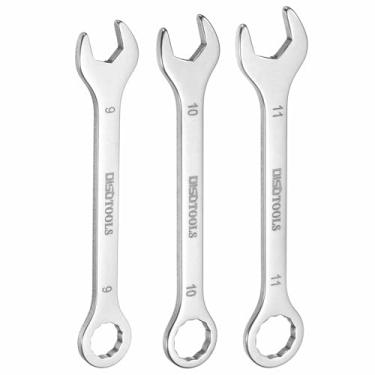 Imagem de HARFINGTON 3 peças chave de combinação fina 9/10/11 mm caixa de 6 pontos e mini chave combinada de extremidade aberta angular de 15° 30Cr13 de aço inoxidável 30Cr13 chave inglesa métrica para reparo