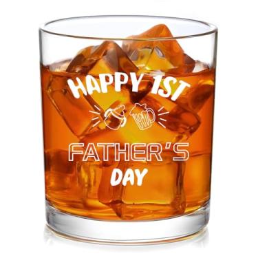 Imagem de Slugeren Presentes de primeiro dia dos pais para o papai novo, presente de 1º dia dos pais, copo de uísque 283 g, presente de aniversário de Natal para pais pela primeira vez para homens