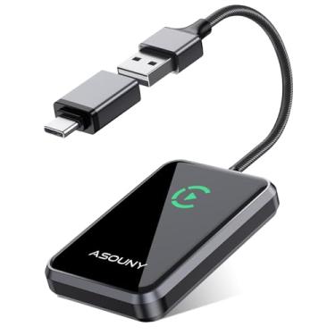 Imagem de Adaptador CarPlay sem fio, converte CarPlay com fio para sem fio, adaptador sem fio Plug and Play CarPlay, conexão automática, fácil configuração, adequado para carros de 2016 e iPhone iOS 10+, cinza