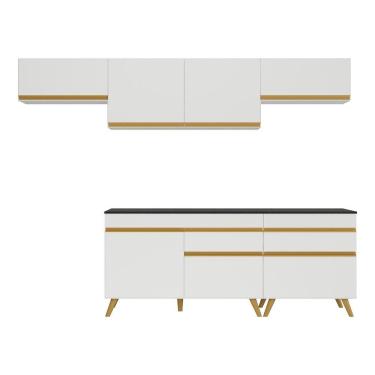 Imagem de Cozinha Completa Veneza Gw Fg3708 Com Armário E Balcão Branca