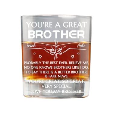 Imagem de Congrats On Being My Brother Copo de uísque personalizado, copo de bourbon personalizado com nome, presentes engraçados de aniversário, amizade de fraternidade (estilo 3)